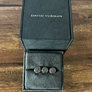 David Yurman Pavé Black Diamond tuxedo studs